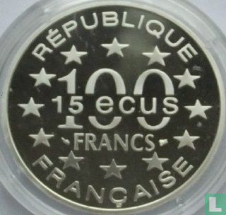 Frankreich 100 Franc / 15 Ecu 1994 (PP) "Big Ben" - Bild 2