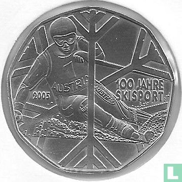 Autriche 5 euro 2005 "100th anniversary of sport skiing" - Image 1
