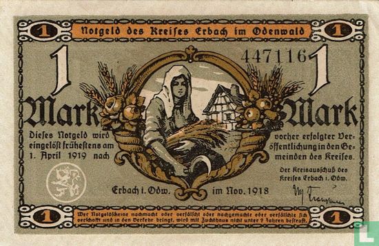 Erbach I / O. 1 Mark 1918 - Image 2