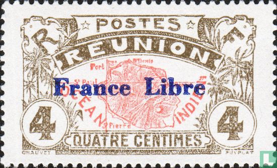 Carte, avec surcharge "France Libre"