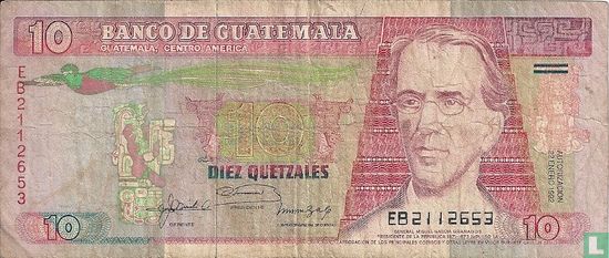 Guatemala 10 Quetzales 1992 - Afbeelding 1