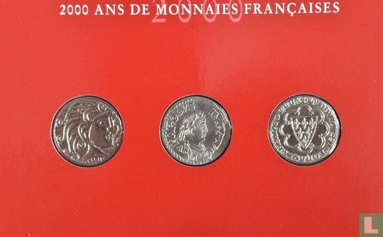 Frankrijk jaarset 2000 "2000 years of coins in France" - Afbeelding 2