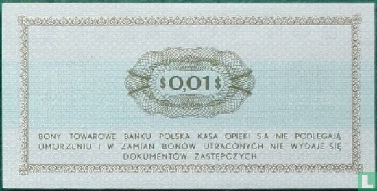 Pologne Foreign Exchange Certificate 1 Cent 1969 - Image 2
