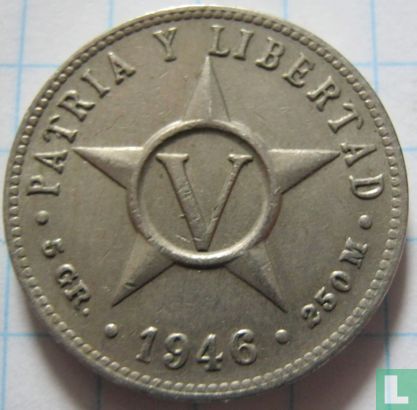 Kuba 5 Centavo 1946 - Bild 1