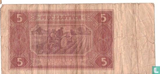 Pologne 5 zloty 1948 - Image 2