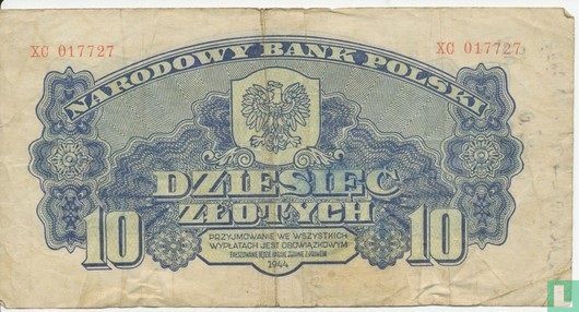 Pologne 10 Zlotych 1944 - Image 1