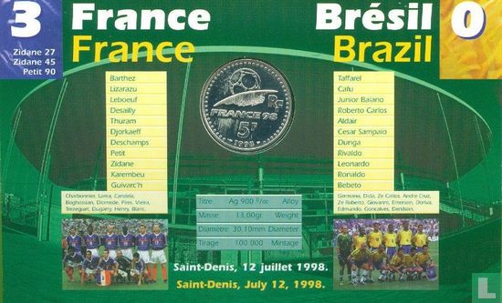 France 5 francs 1998 "1998 Football World Cup - French Victory" - Image 3