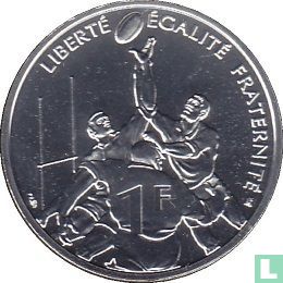 Frankrijk 1 franc 1999 "Rugby World Cup" - Afbeelding 2