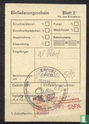 Erfurt 1 - 10e Postzegeltentoonstelling  - Afbeelding 1