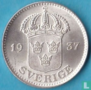 Zweden 25 öre 1937 (kleine G) - Afbeelding 1