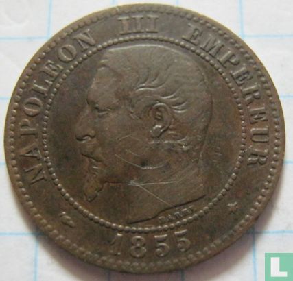 France 2 centimes 1855 (BB - chien) - Image 1