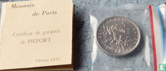 Frankrijk 5 francs 1971 (Piedfort - nikkel) - Afbeelding 1