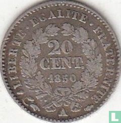 Frankrijk 20 centimes 1850 (A - Hond met hangend oor) - Afbeelding 1