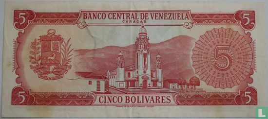 Venezuela 5 Bolívares 1973 - Image 2