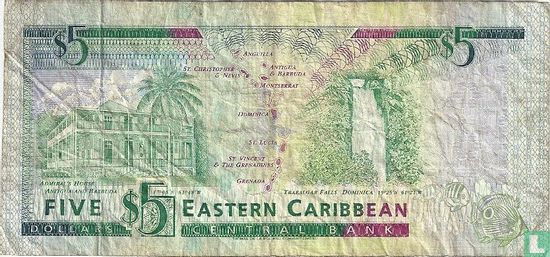Oost. Caraïben 5 Dollars A (Antigua) - Afbeelding 2