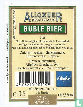 Allgäuer Büble Bier Edelbräu  - Bild 2