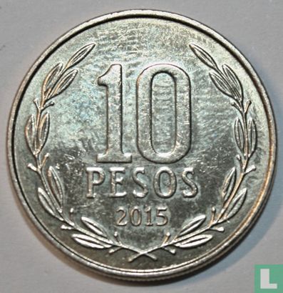 Chili 10 pesos 2015 (type 2) - Image 1