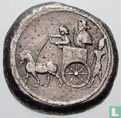 Sidon, Phoenicia  4 shekels  386-372 BCE - Afbeelding 2