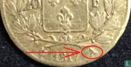 Frankrijk 20 francs 1817 (A) - Afbeelding 3