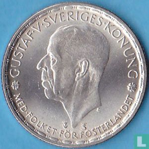 Sweden 1 krona 1949 (9 with bottom outlet) - Image 2