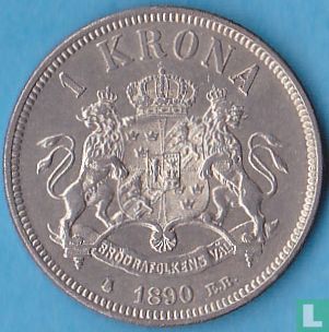 Zweden 1 krona 1890 - Afbeelding 1
