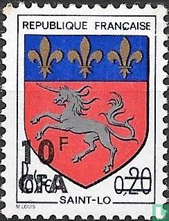 Coat of arms of Saint-Lô, with overprint