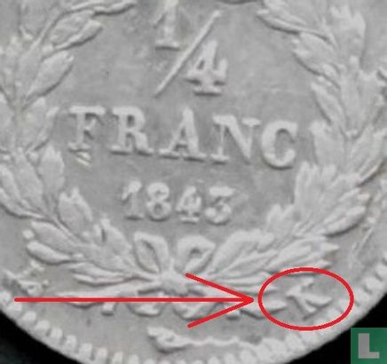 France ¼ franc 1843 (K) - Image 3