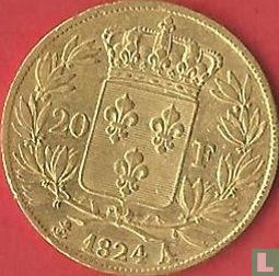 France 20 francs 1824 (A) - Image 1