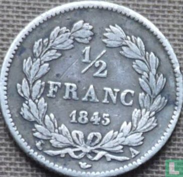 Frankrijk ½ franc 1845 (A) - Afbeelding 1