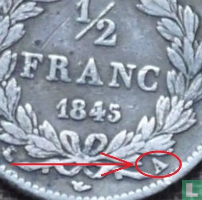 Frankrijk ½ franc 1845 (A) - Afbeelding 3
