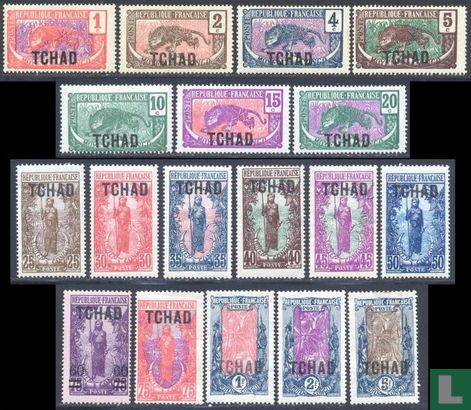 Middle Congo Series with overprint Tchad