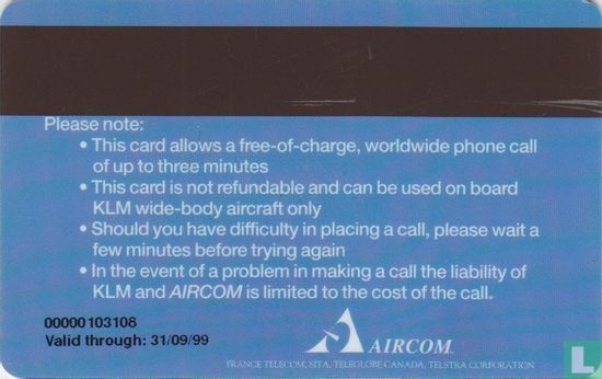 KLM phone card - Afbeelding 2