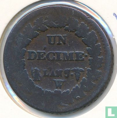  France 1 décime AN 7 (W) - Image 1