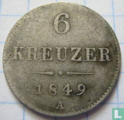 Austria 6 kreuzer 1849 (A) - Image 1