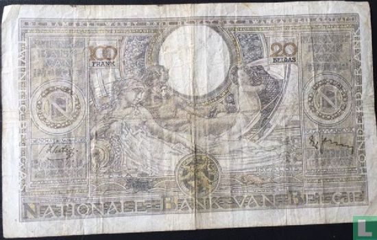 Belgium 100 Francs / 20 Belgas 1938 (28.04) - Image 2