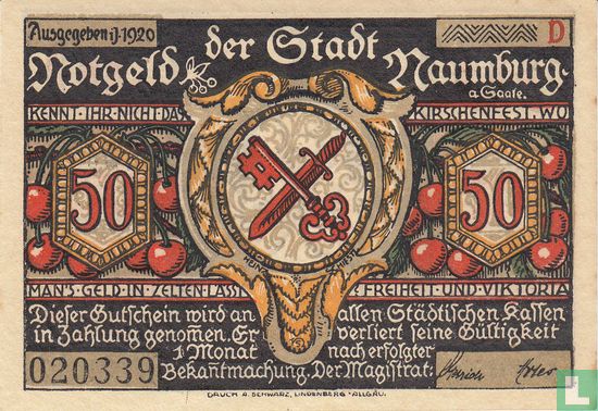 Naumburg 50 Pfennig 1920 (D)  - Image 1