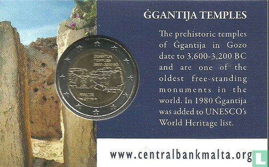 Malta 2 Euro 2016 (Coincard) "Ggantija temples" - Bild 1