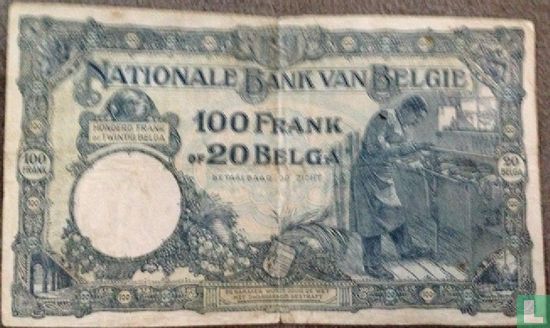 België 100 Frank / 20 Belga 1927 - Afbeelding 2