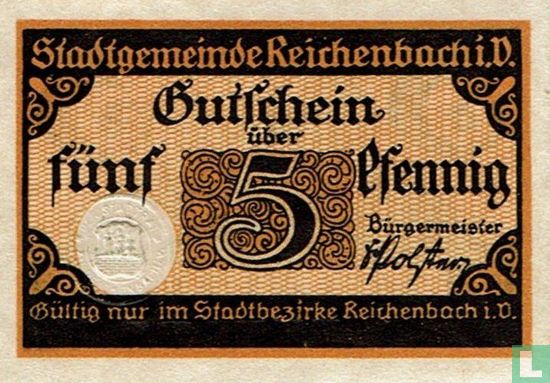 Reichenbach 5 Pfennig 1919 - Afbeelding 1