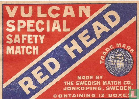 Red Head Vulcan Special safety match