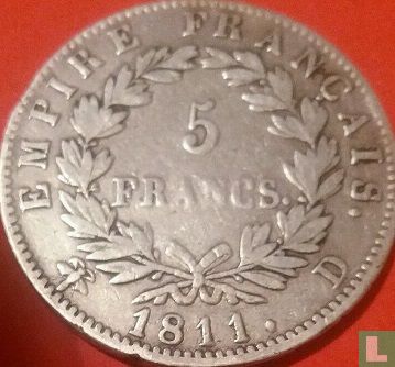 Frankrijk 5 francs 1811 (D) - Afbeelding 1