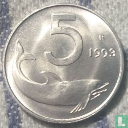 Italië 5 lire 1993 - Afbeelding 1