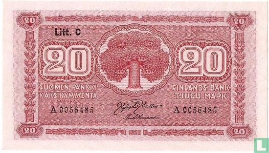 Finlande 20 Markkaa 1922 (1931) - Image 1