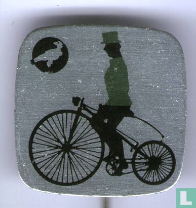 Cyclist on safety bicycle [green]