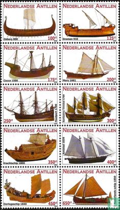Antique sailing ships