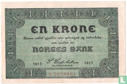 Norvège 1 Krone 1917 - Image 1