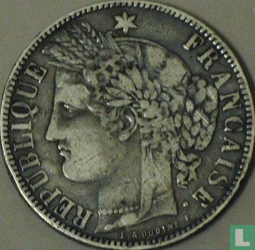 France 5 francs 1870 (K - star - E. A. OUDINE. F.) - Image 2
