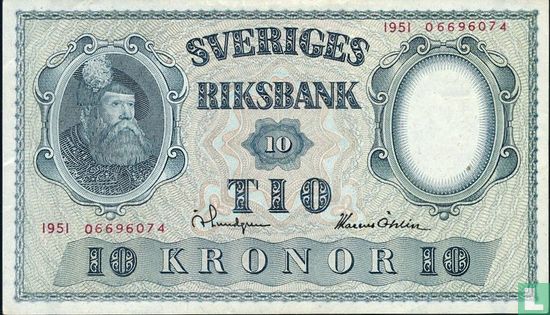 Schweden 10 Kronor 1951 - Bild 1