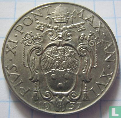Vaticaan 1 lira 1937 - Afbeelding 1