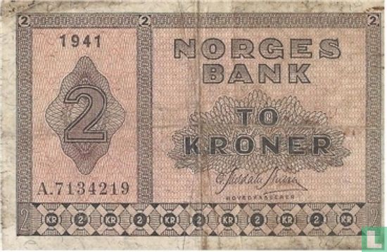 Noorwegen 2 Kroner 1941 - Afbeelding 1